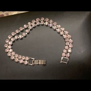 Lilac rhinestone bracelet.